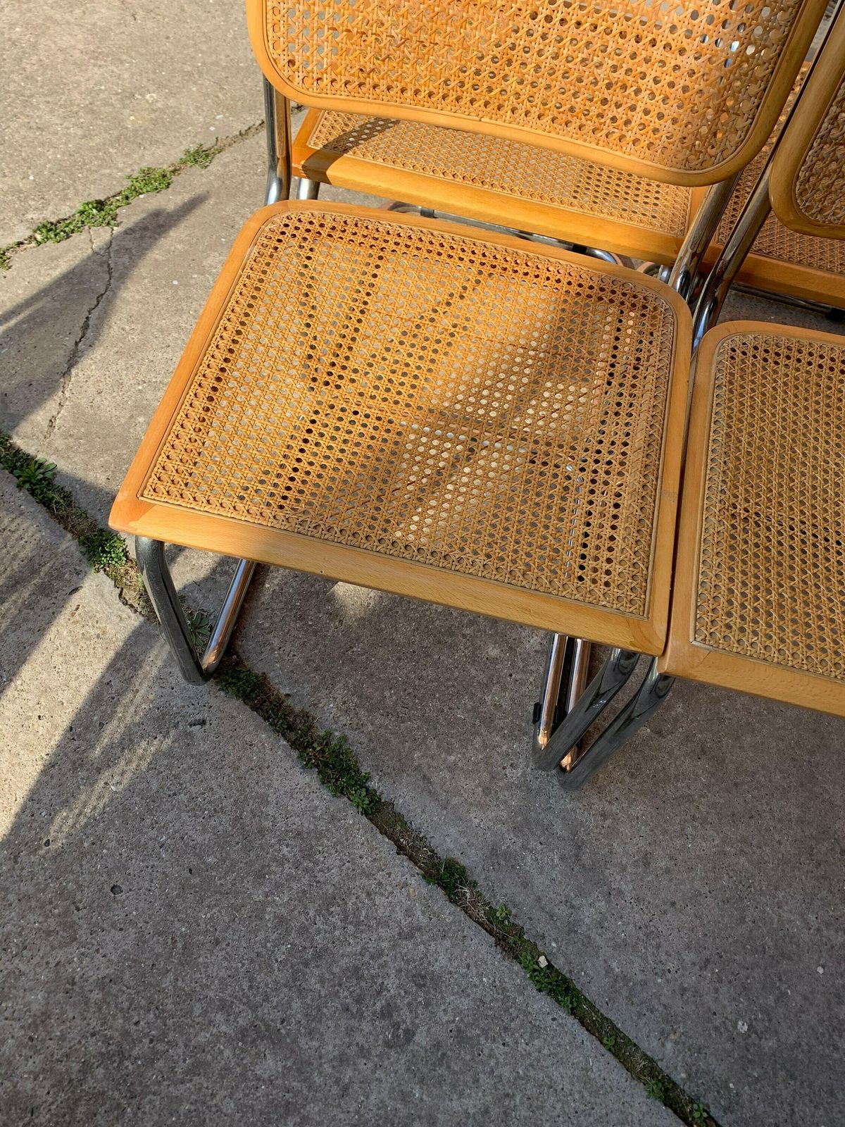 Mid Century Modern Italian Marcel Breuer B32 Cesca Chair, 70s Set Of 4 photo for sale