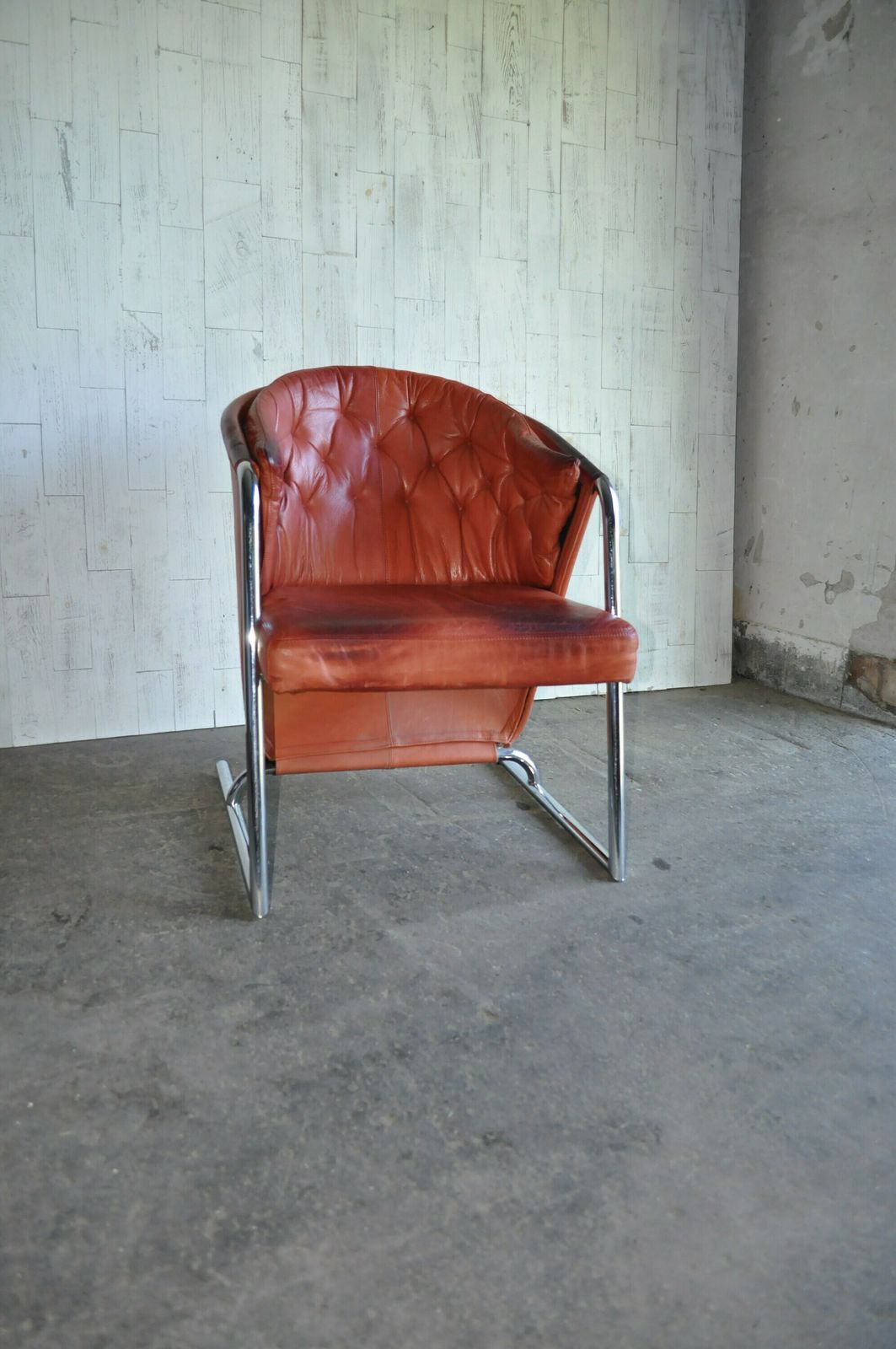 Mid Century Modern Tufted Leather Armchair, 1970s photo furniture