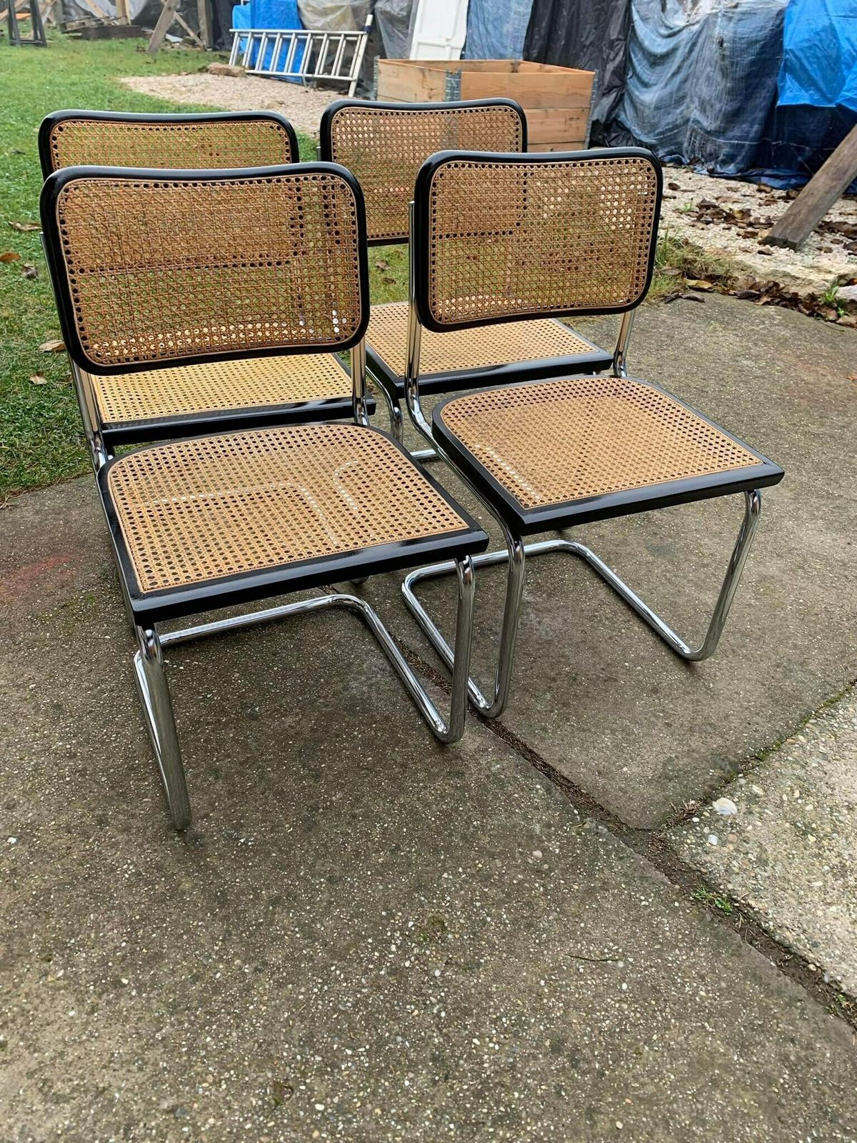 Mid Century Modern Italian Marcel Breuer B32 Cesca Chair, 70s Set Of 4 photo vinterior