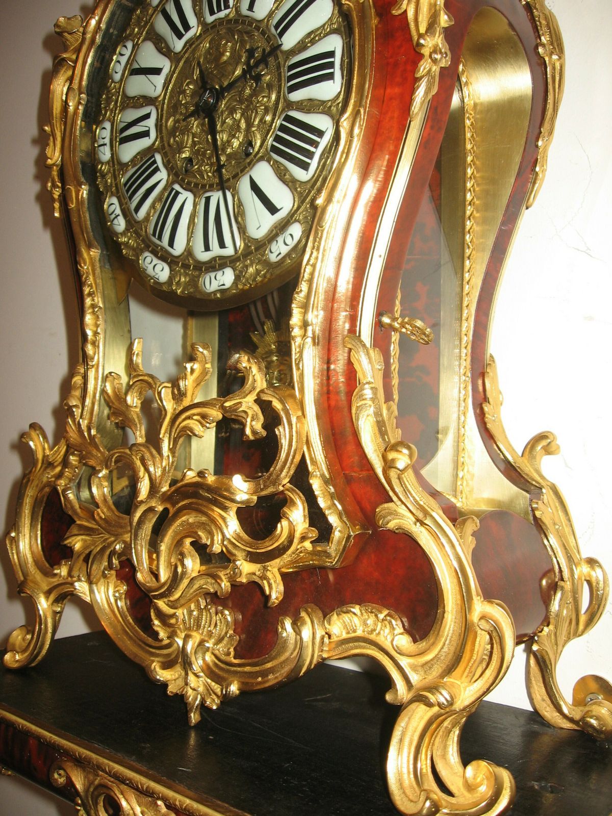 Antique French Ormolu And Faux Tortoiseshell Clock And Bracket photo buy