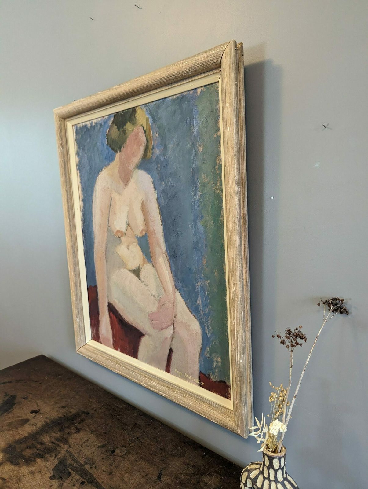 Angela Oil Painting, Mid 20th Century photo Art
