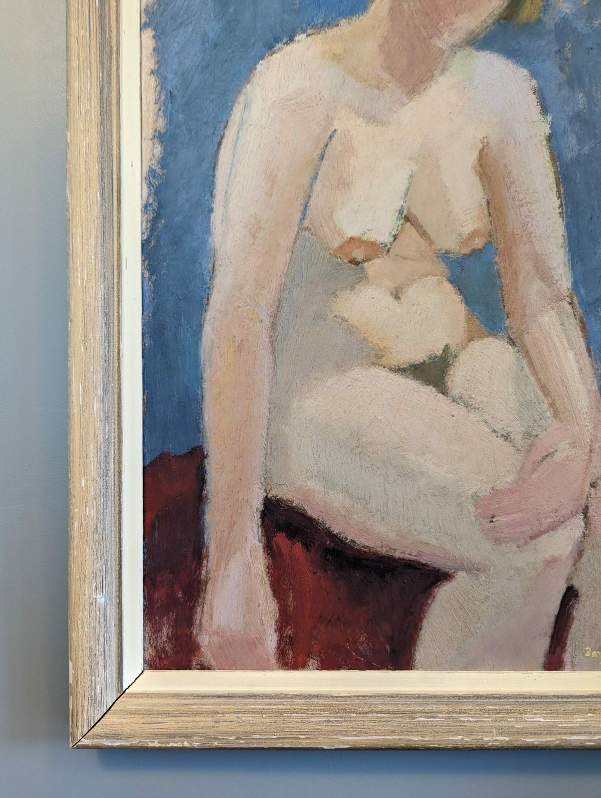 Angela Oil Painting, Mid 20th Century photo vinterior