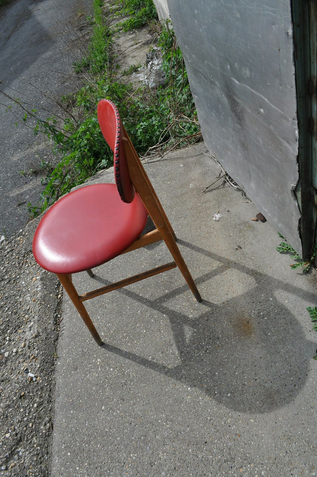 Retro Red Leatherette Chair From Hungary. photo Furniture