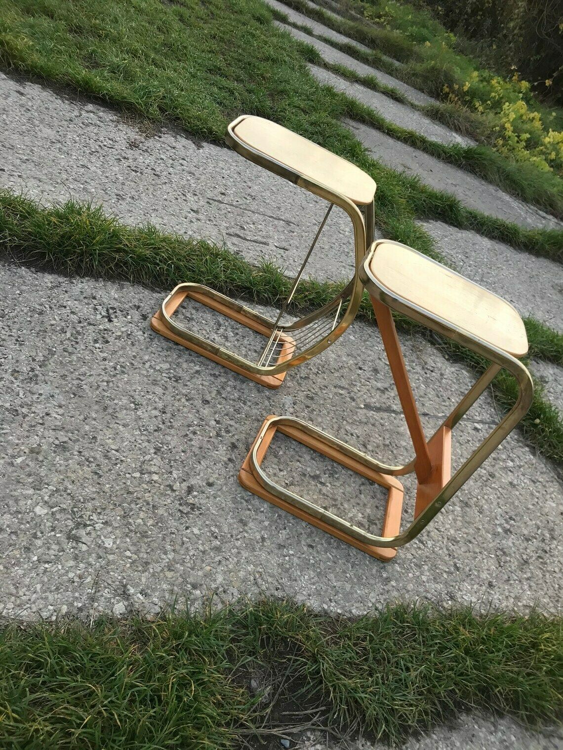 Mid Century Italian Side Tables With Magazine Rack, 1950s Set Of 2 photo furniture