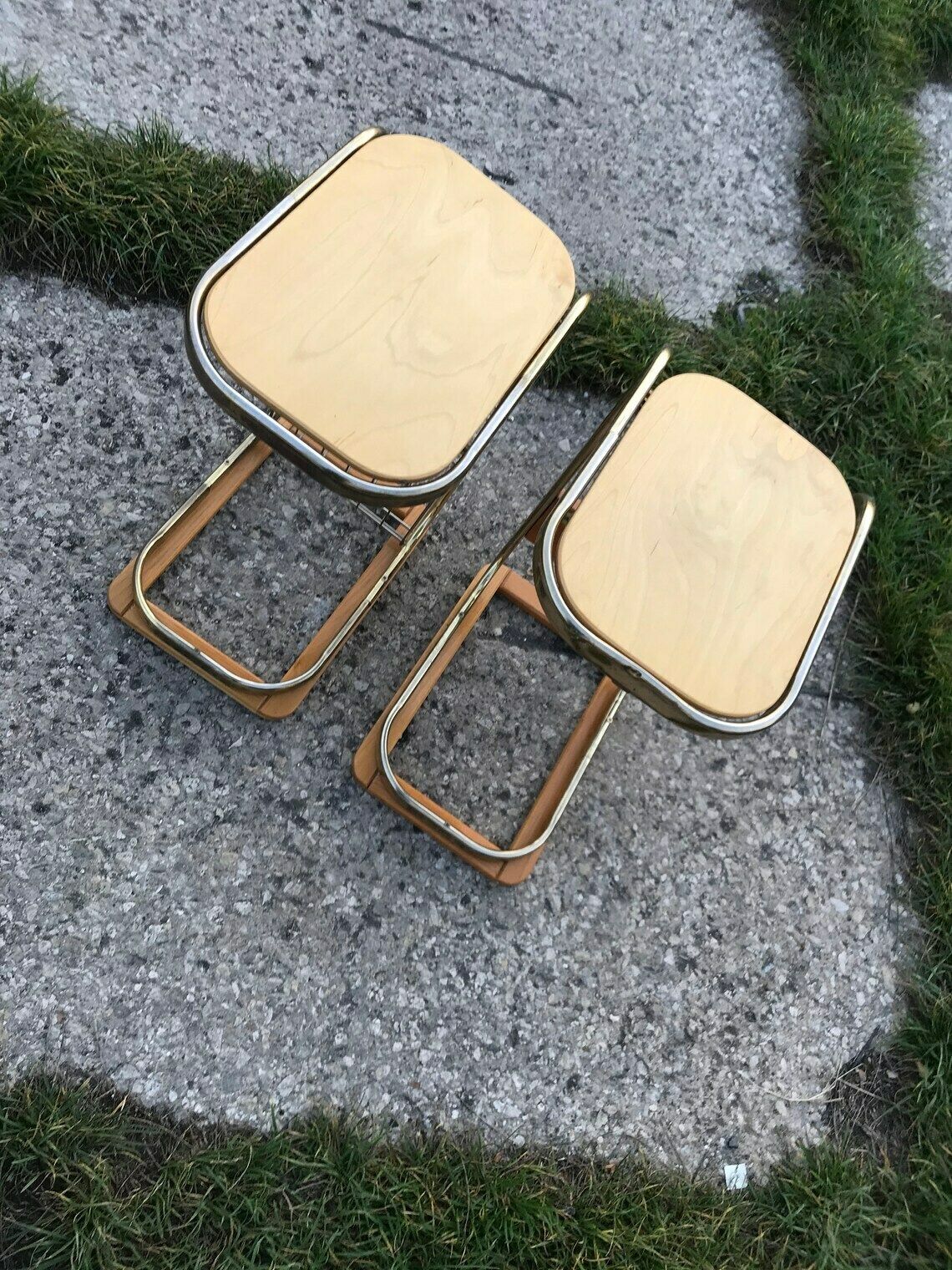 Mid Century Italian Side Tables With Magazine Rack, 1950s Set Of 2 photo buy