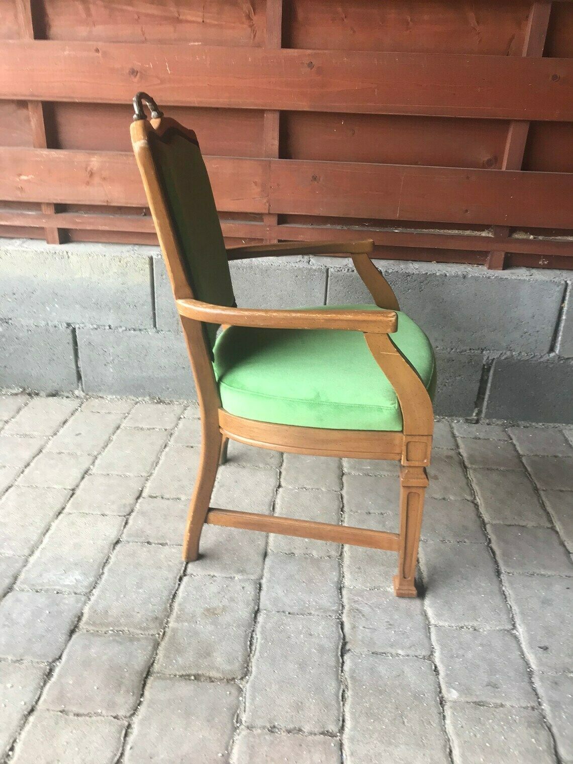 Vintage French Green Armchair, 1960s photo vinterior