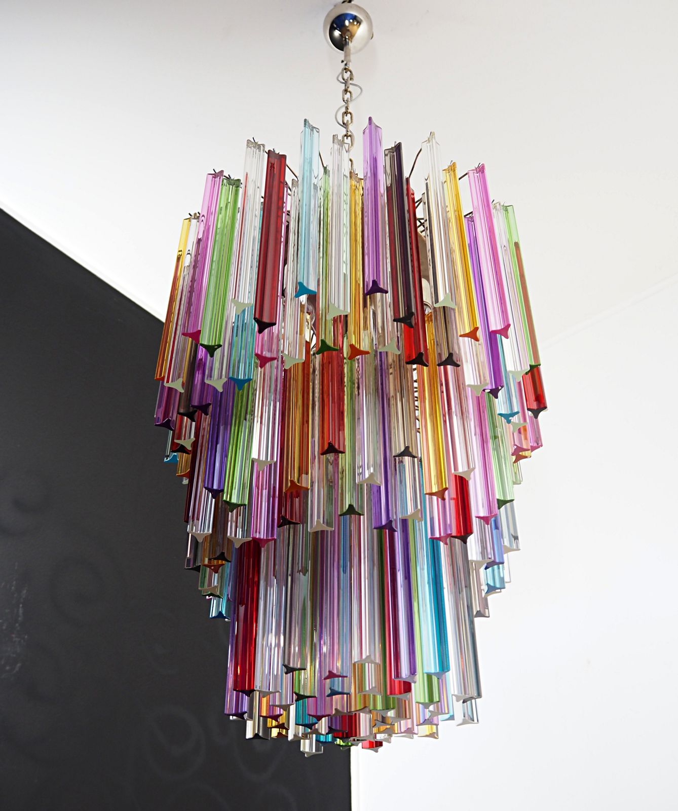 3260.0 Huge Murano Chandelier Multicolor Triedri – 187 Prism   Mariangela Model photo