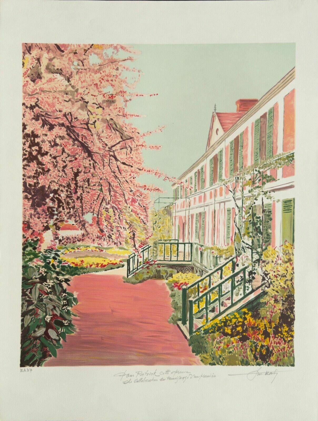 Giverny   Claude Monet's House Lithograph Signed Lithograph Signed Marty