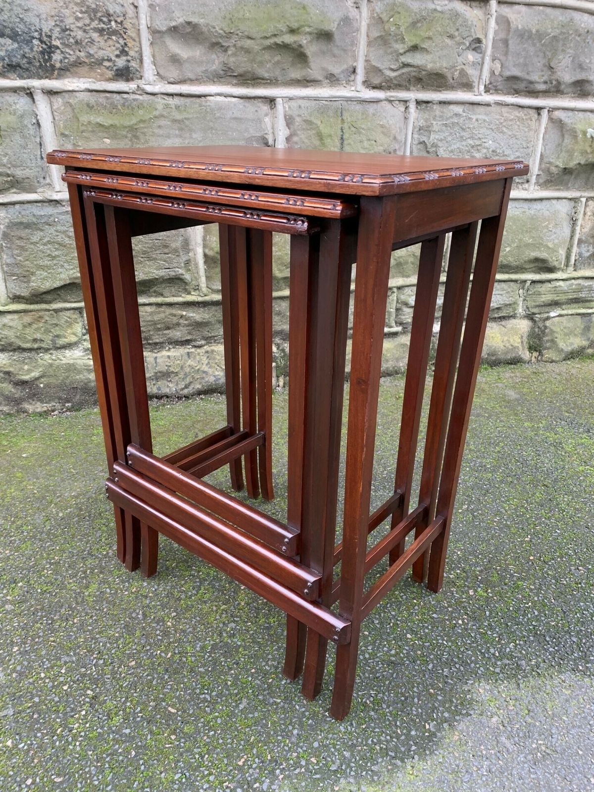 Antique Mahogany Nest 3 Tables photo buy