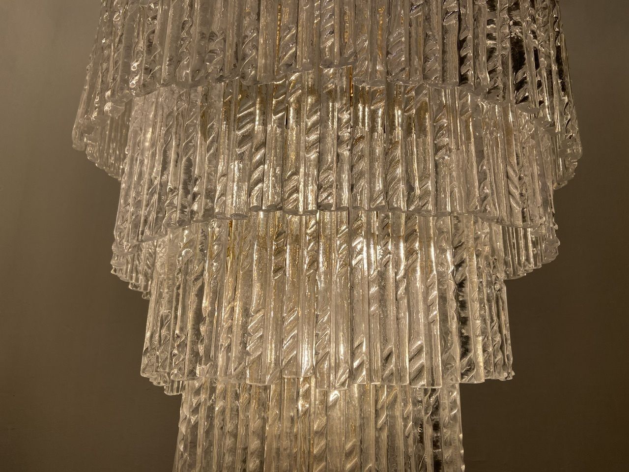 Lighting Large Spiral Murano Glass Chandelier 1980’s photo