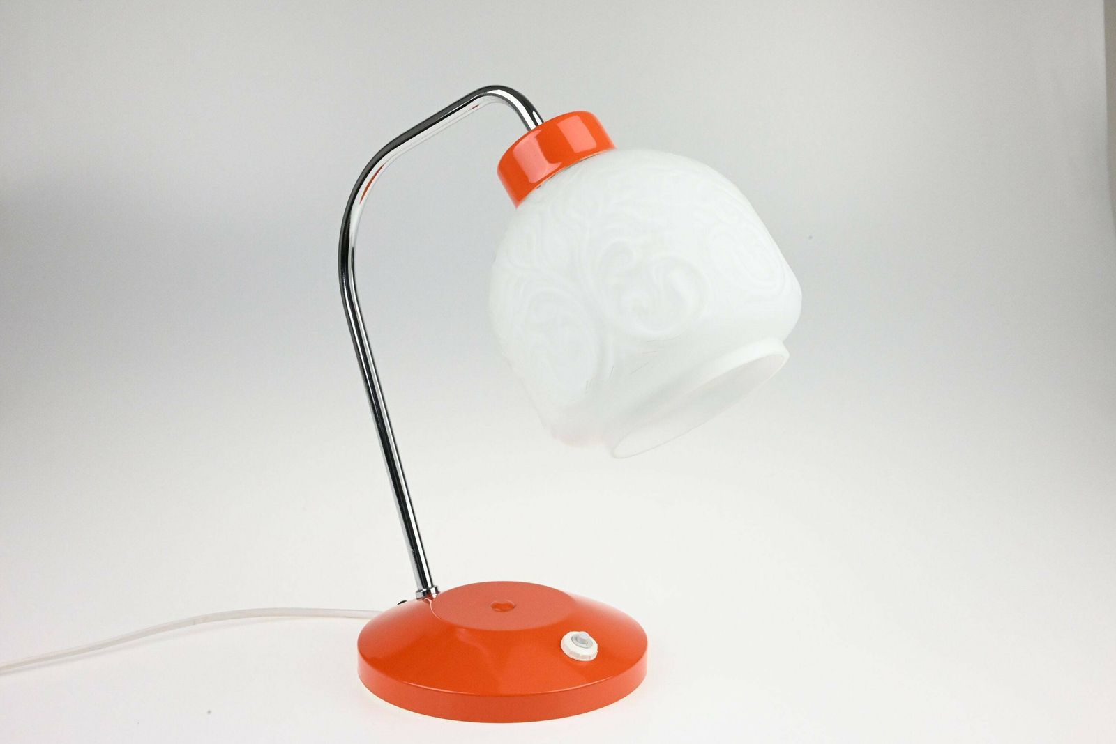 Mid Century Desk Lamp, Desk Metal Lamp, Table Lamp, Desk Lamp, Mid Century Lamp, Metal Lamp, Orange Lamp, Chrome Lamp, Table Light