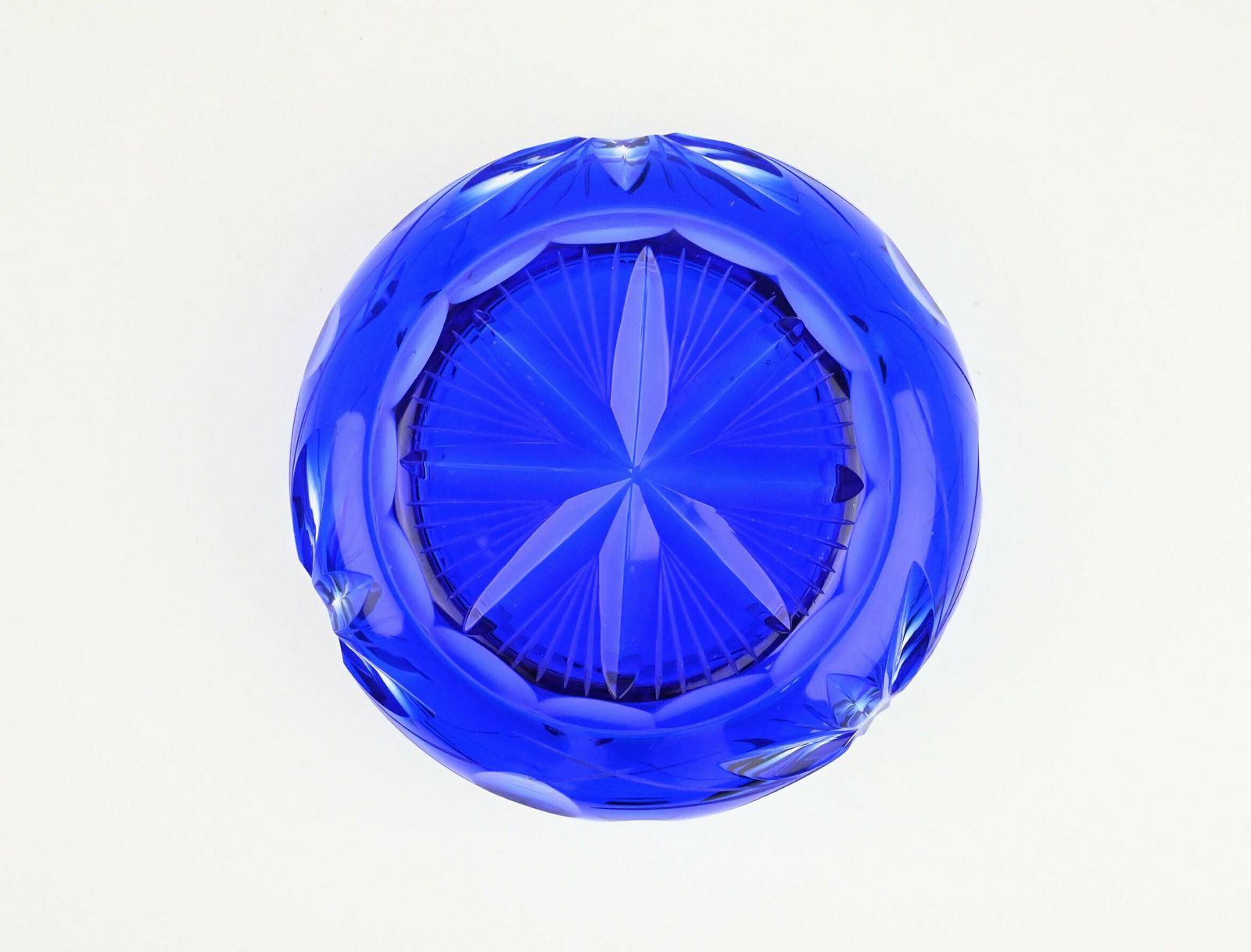 Antique Czech Glass Ashtray   Cobalt Blue With Flower Etchings, 1960s 1970s Elegance Glass Ashtray, Czech Glass Ashtray, Glass Ashtray photo buy