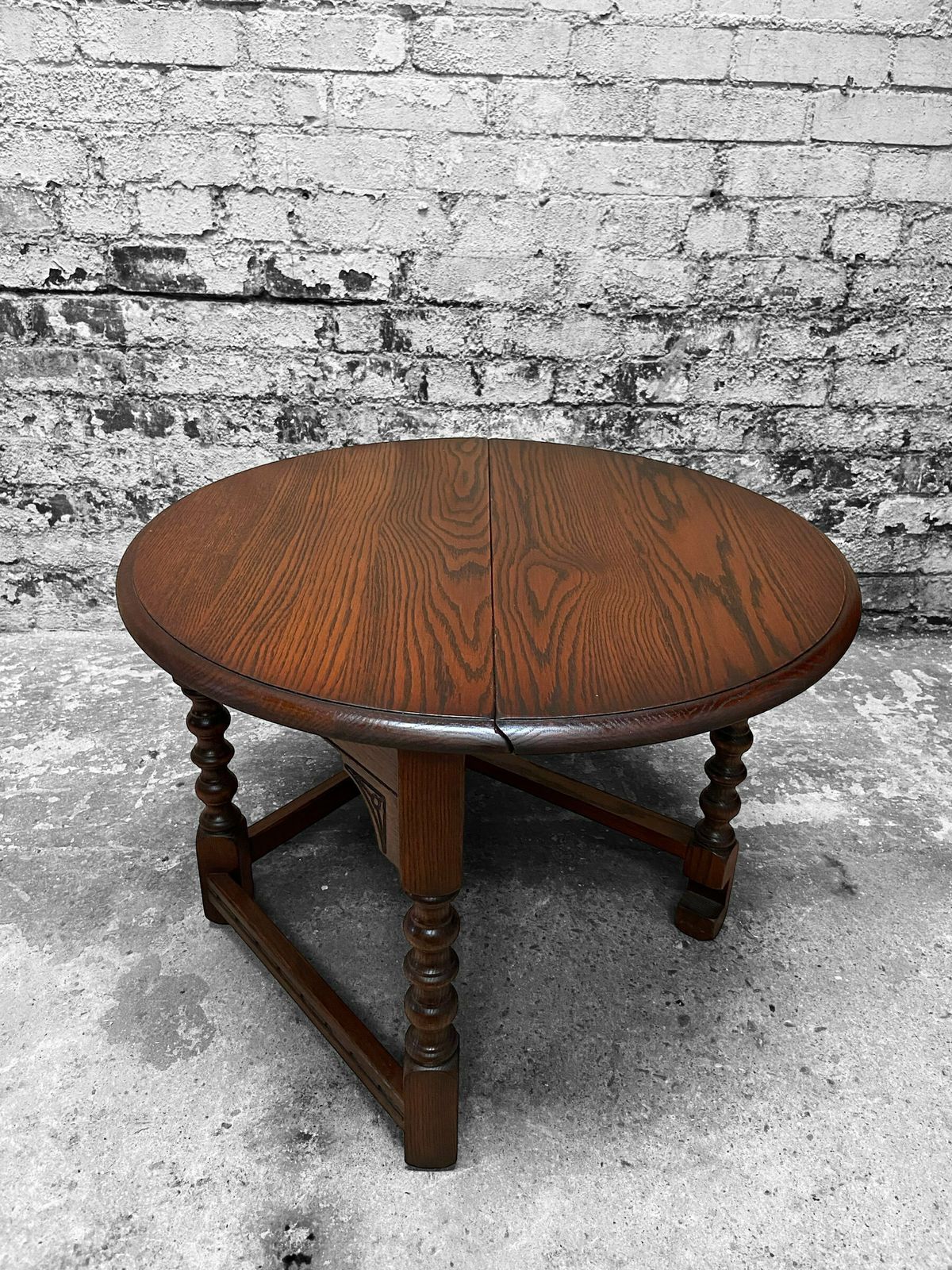 Vintage Old Charm Wood Brothers / Tudor Brown Coffee Table / Drop Leaf Table photo buy