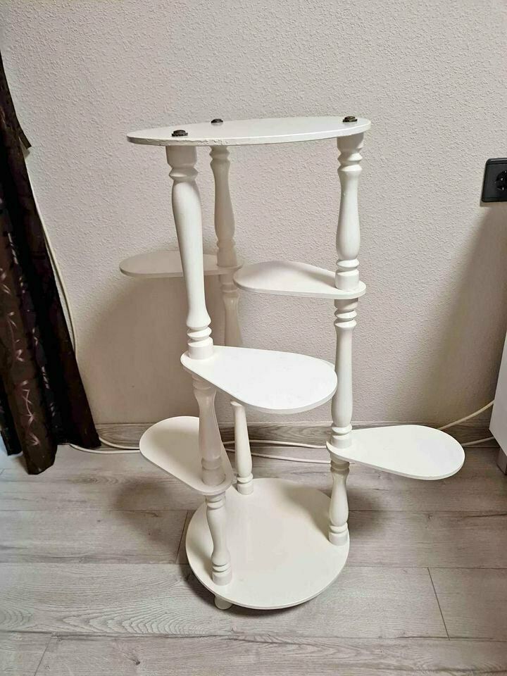 Vintage White Plant Stands, Hungary, 1960s