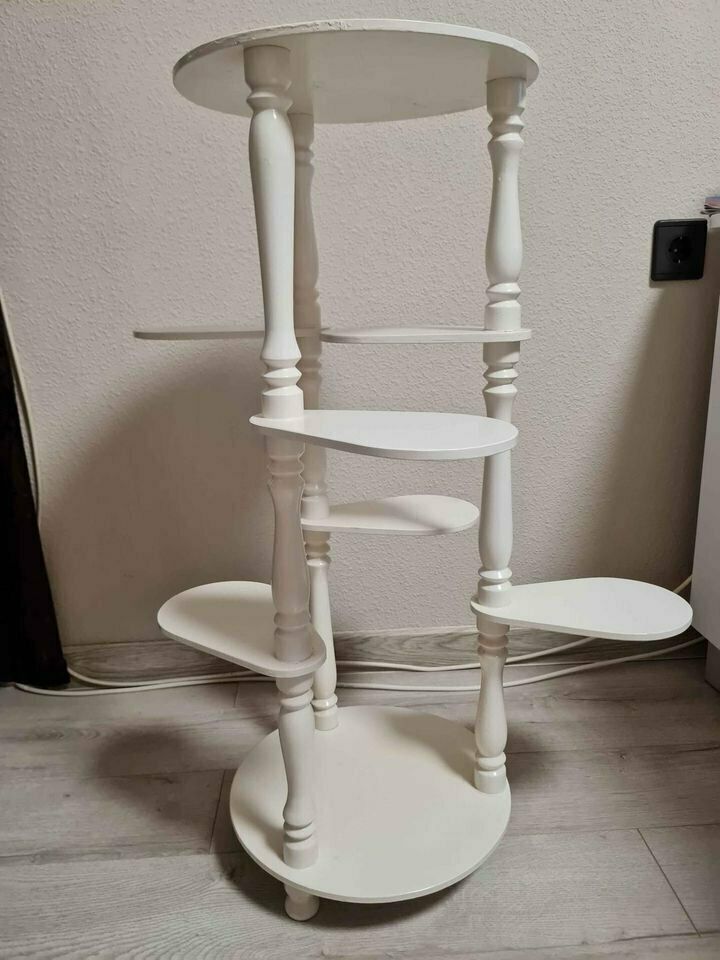 Vintage White Plant Stands, Hungary, 1960s photo Home Decor