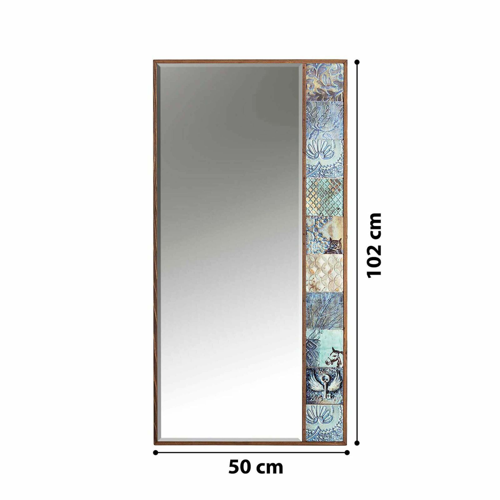 Rosario Handmade Natural Wood Framed Living Room Mirror photo Home Decor
