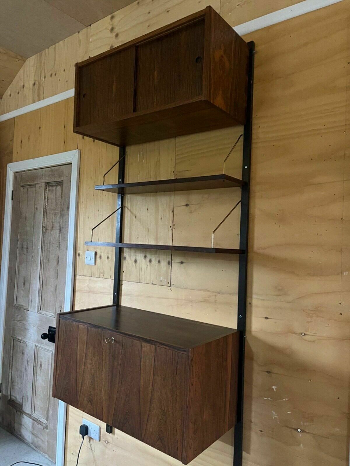 Danish Wall Unit In Rosewood By Poul Cadovius 1960’s Desk/Shelving photo vintage