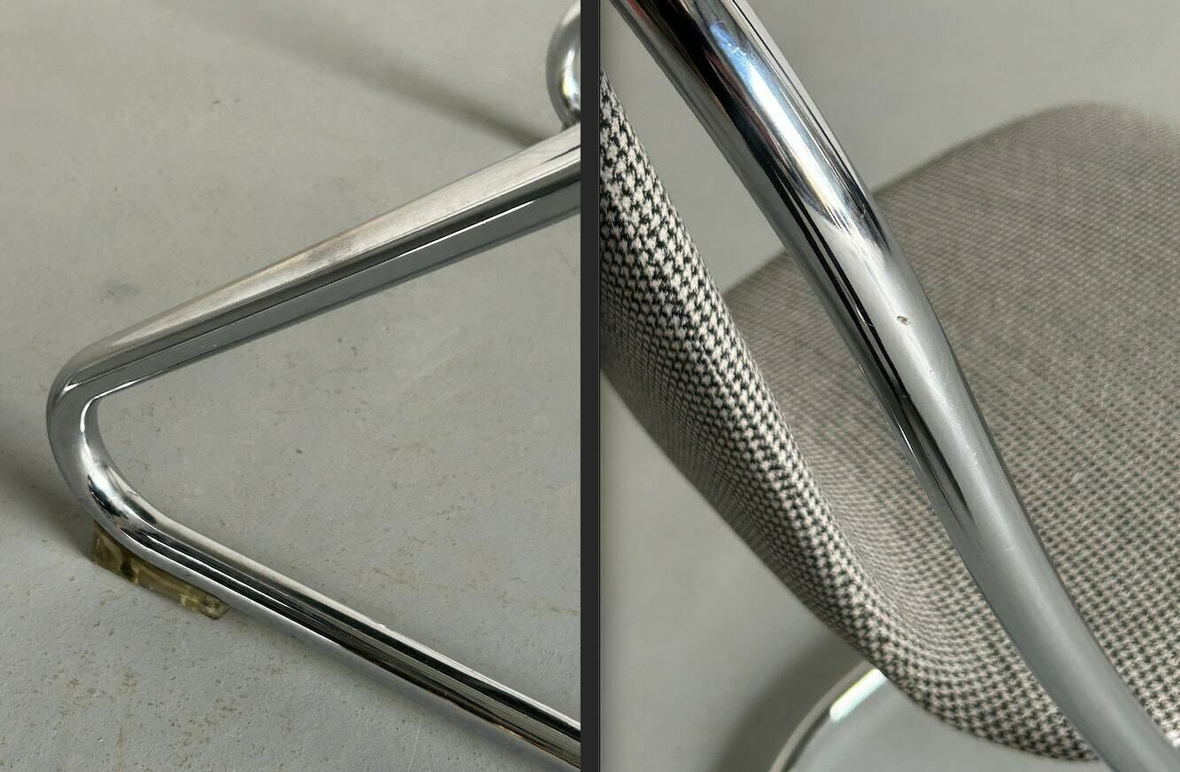 photo furniture 1 Of 3 Italian Space Age Chromed Tubular Steel Cantilever Chairs In Style Of Willy Rizzo For Cidue, 1980s Italy