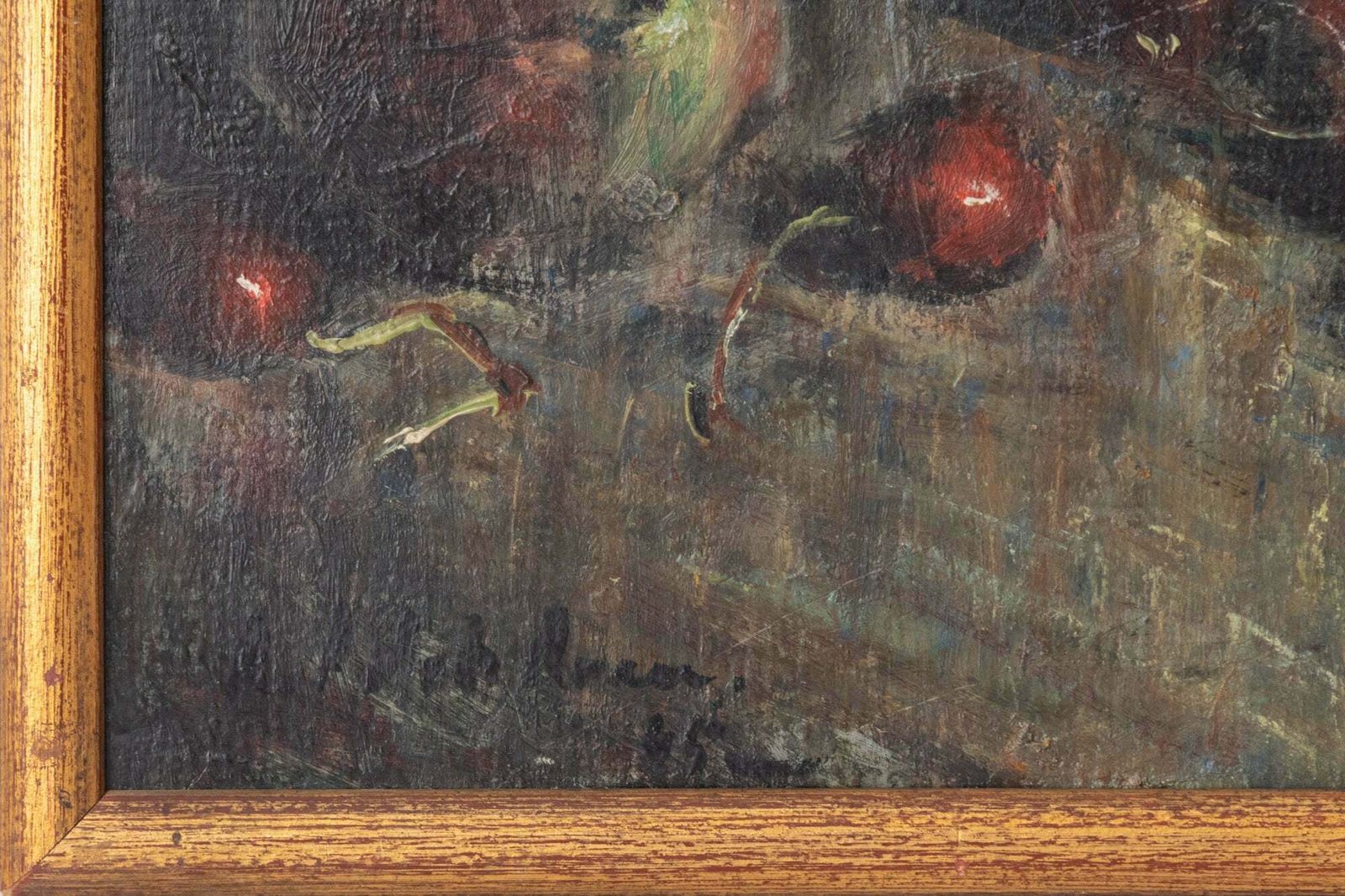 Sfeervol Stilleven In Olieverf – Gesigneerd En Beschreven Op De Achterzijde. photo Kunst