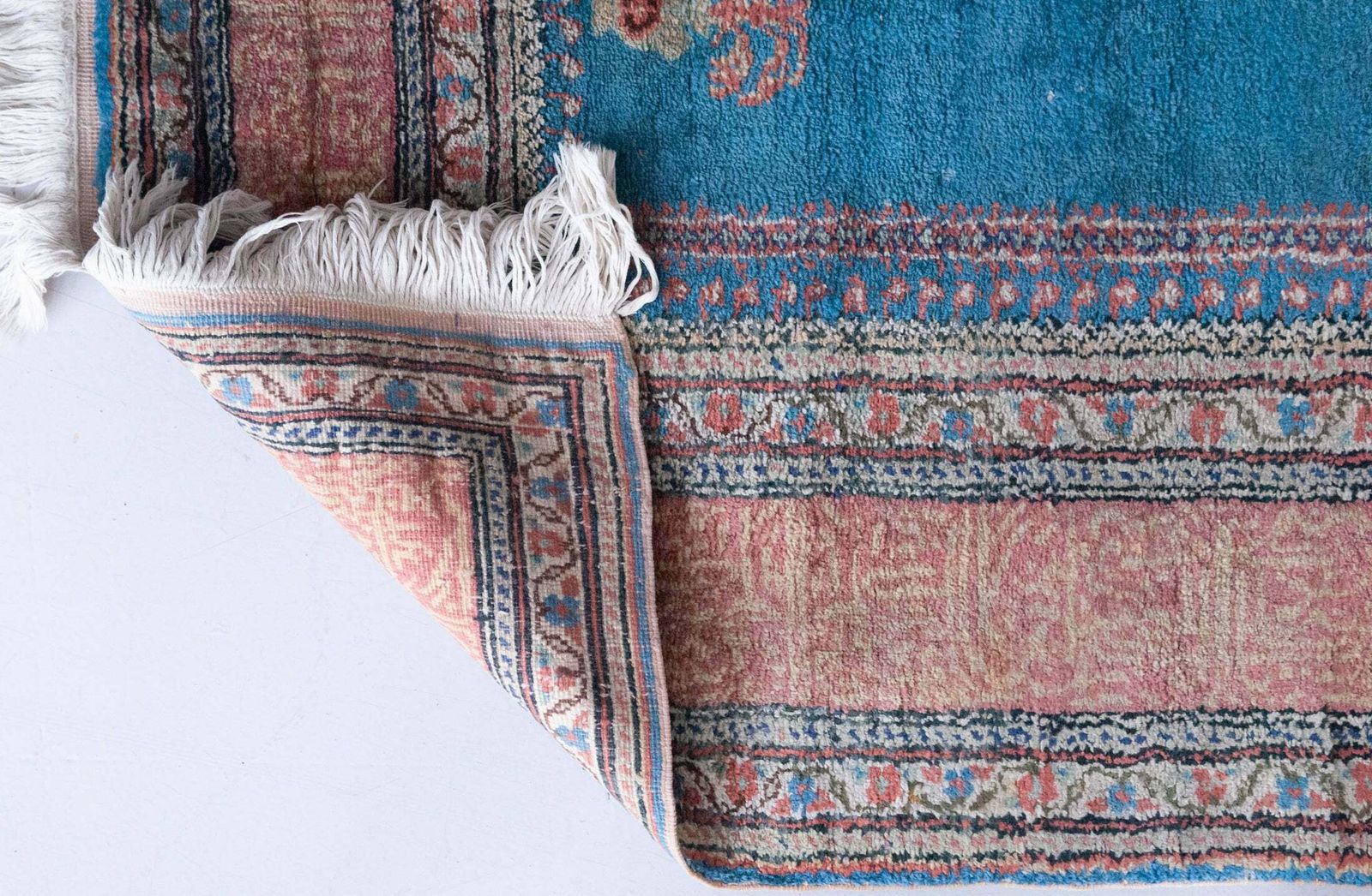 Pastelkleurig Handgeweven Vintage Vloerkleed photo vinterior