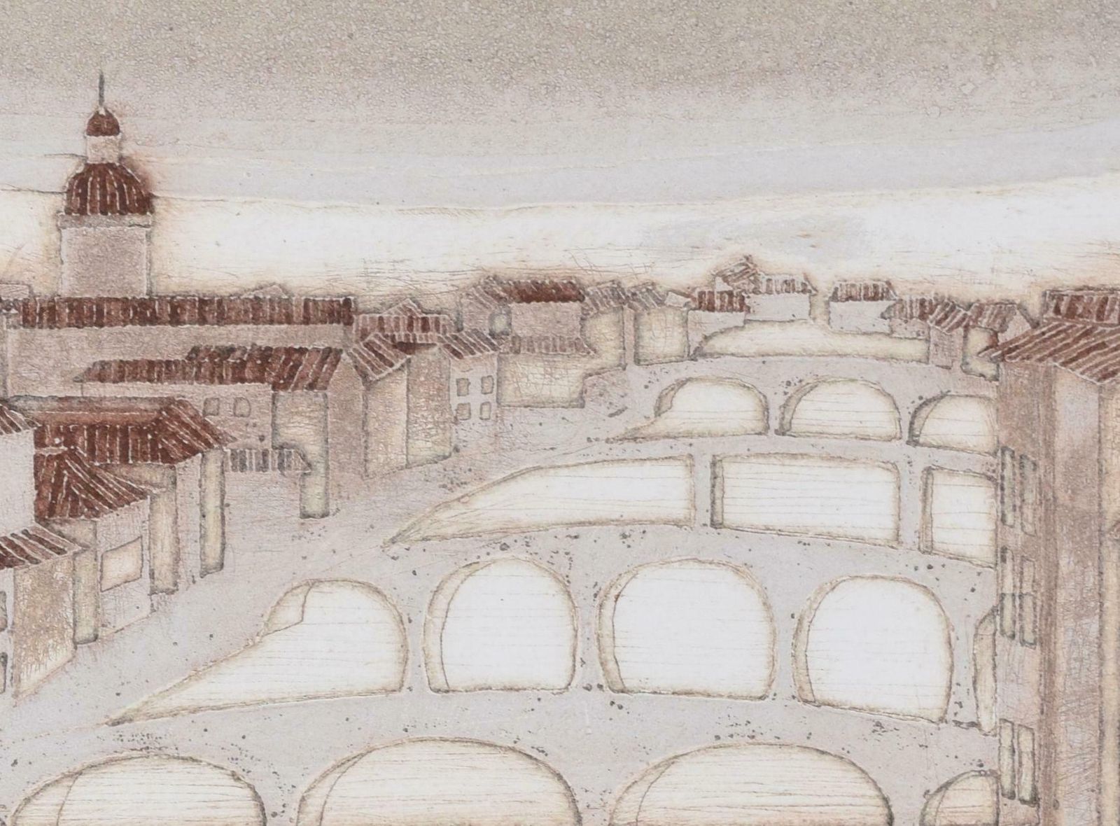 Valerie Thornton Florence Ponte Vecchio Etching By Valerie Thornton 1972 photo Art