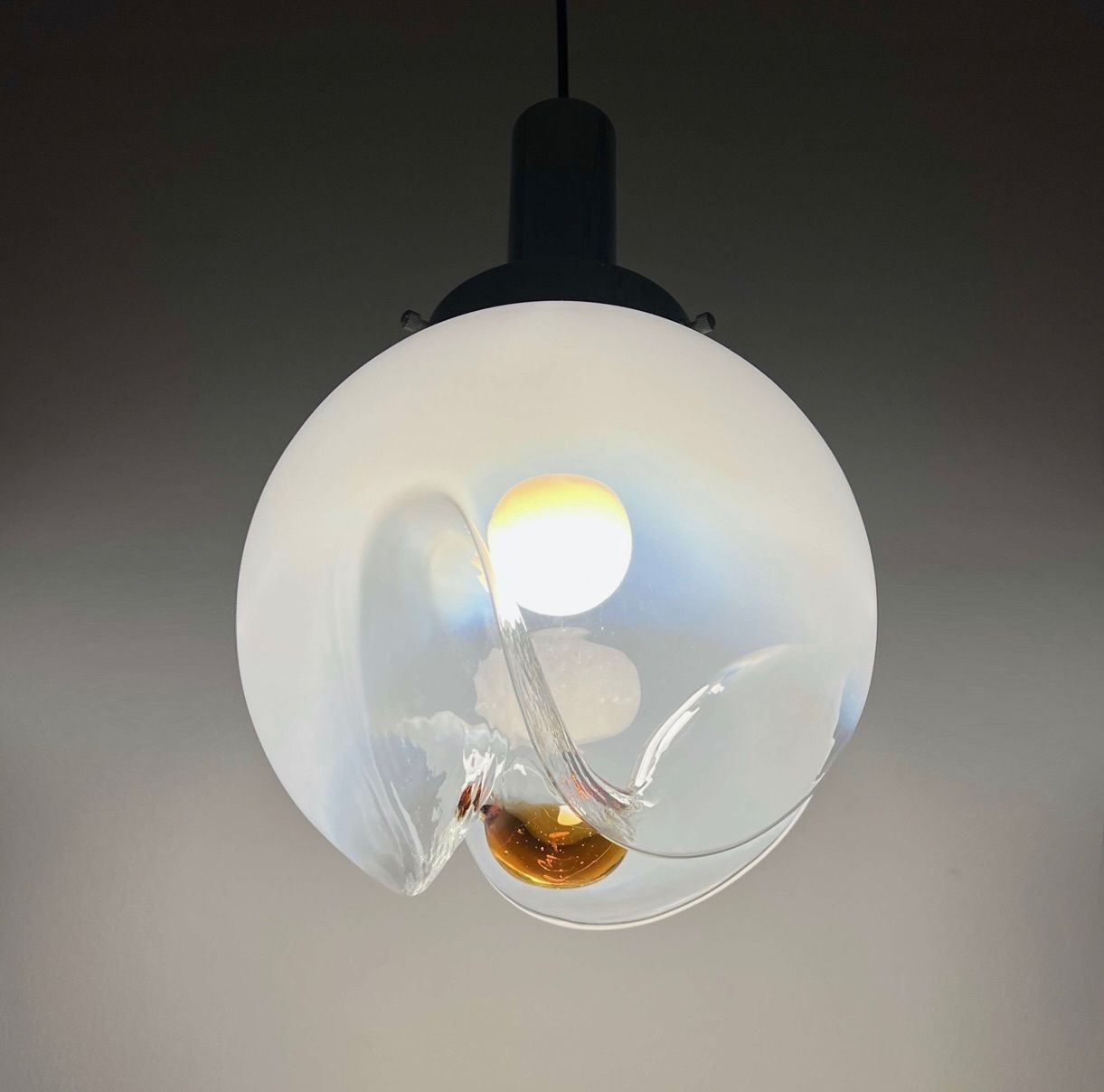 Carlo Nason For Mezzaga Italian Ceiling Pendant Lamp Murano Glass, 1960