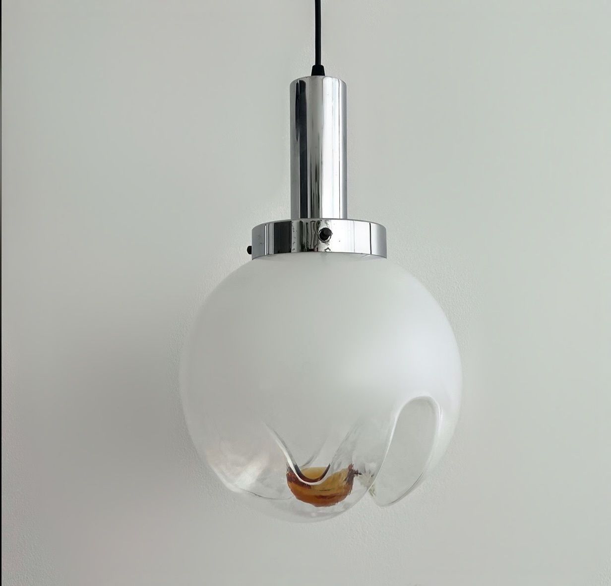 Carlo Nason For Mezzaga Italian Ceiling Pendant Lamp Murano Glass, 1960 photo for sale