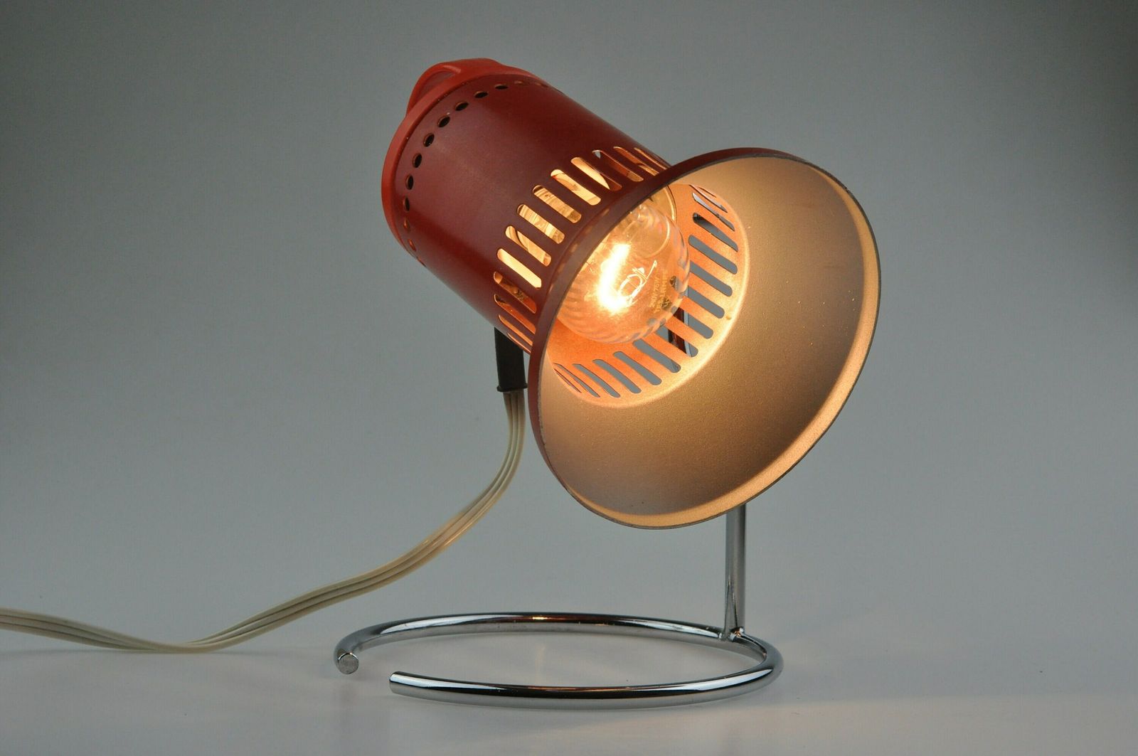 photo for sale Mid Century Desk Lamp, Desk Metal Lamp, Table Lamp, Desk Lamp, Mid Century Lamp, Metal Lamp, Orange Lamp, Chrome Lamp, Table Light