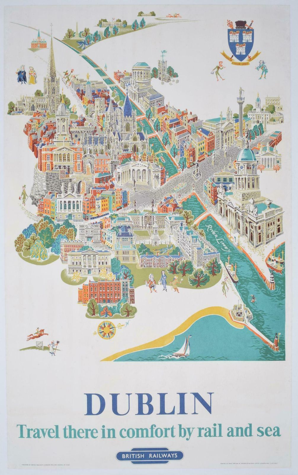 Kerry Lee Dublin Original Vintage British Railways Poster By Kerry Lee 1953
