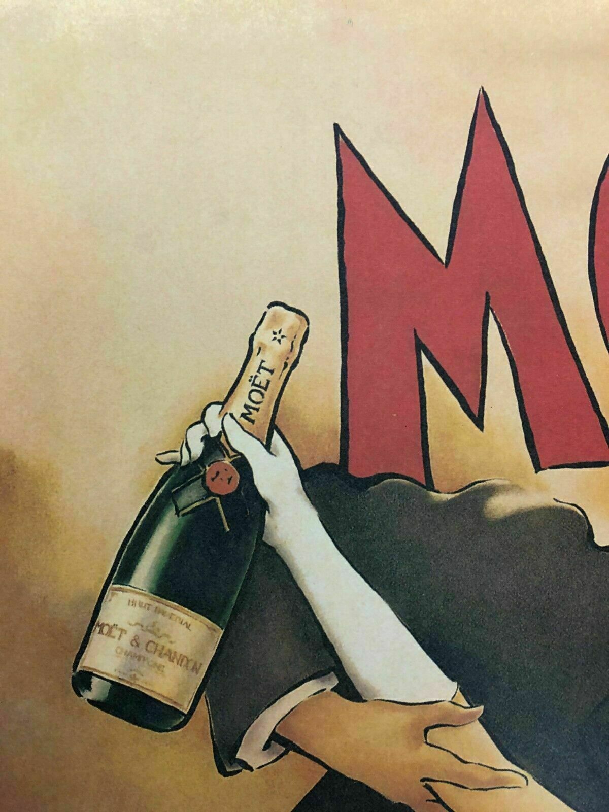 Vince Mcindoe, 80s   Moët & Chandon   Original Advertising Offset Poster   Cm 61 X 46   In 24 X 18,1 photo 280.0