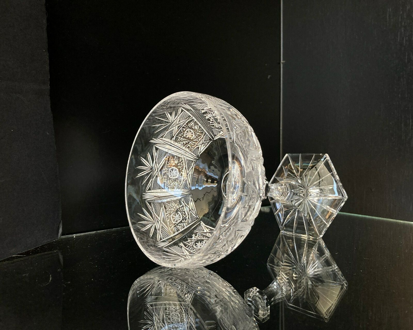 Crystal Champagne Glasses | Bohemian Champagne Coupes | 2pcs | Ca 1960s photo for sale