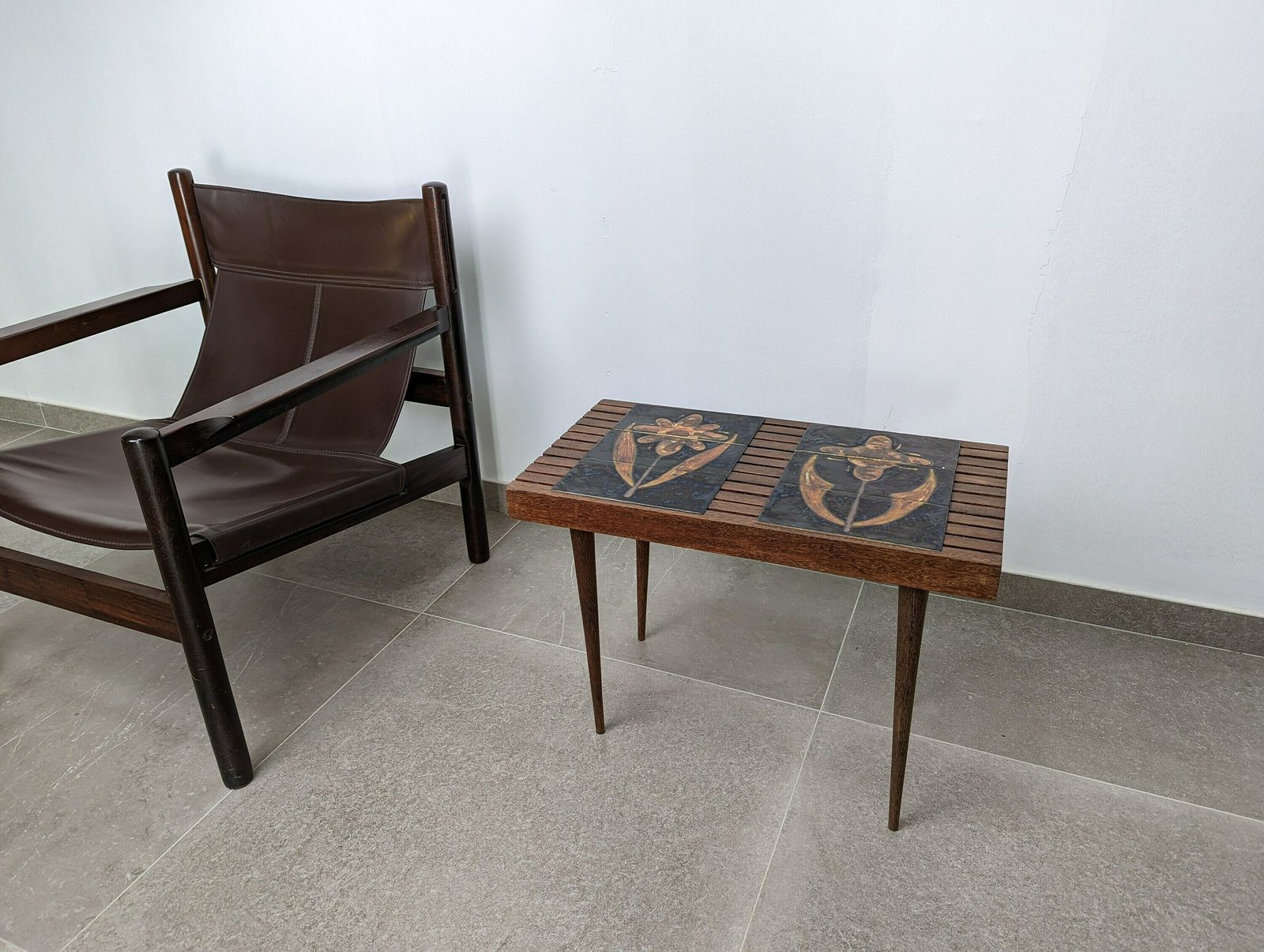 Mel Smilow Style Danish Table With Ceramics, 1960s photo furniture