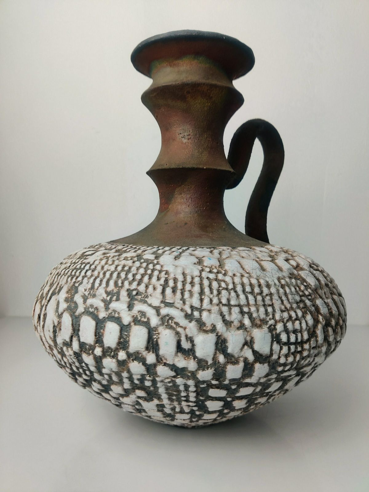 Large Pitcher Vase In Signed Signature Glazed Ceramics photo Home Decor