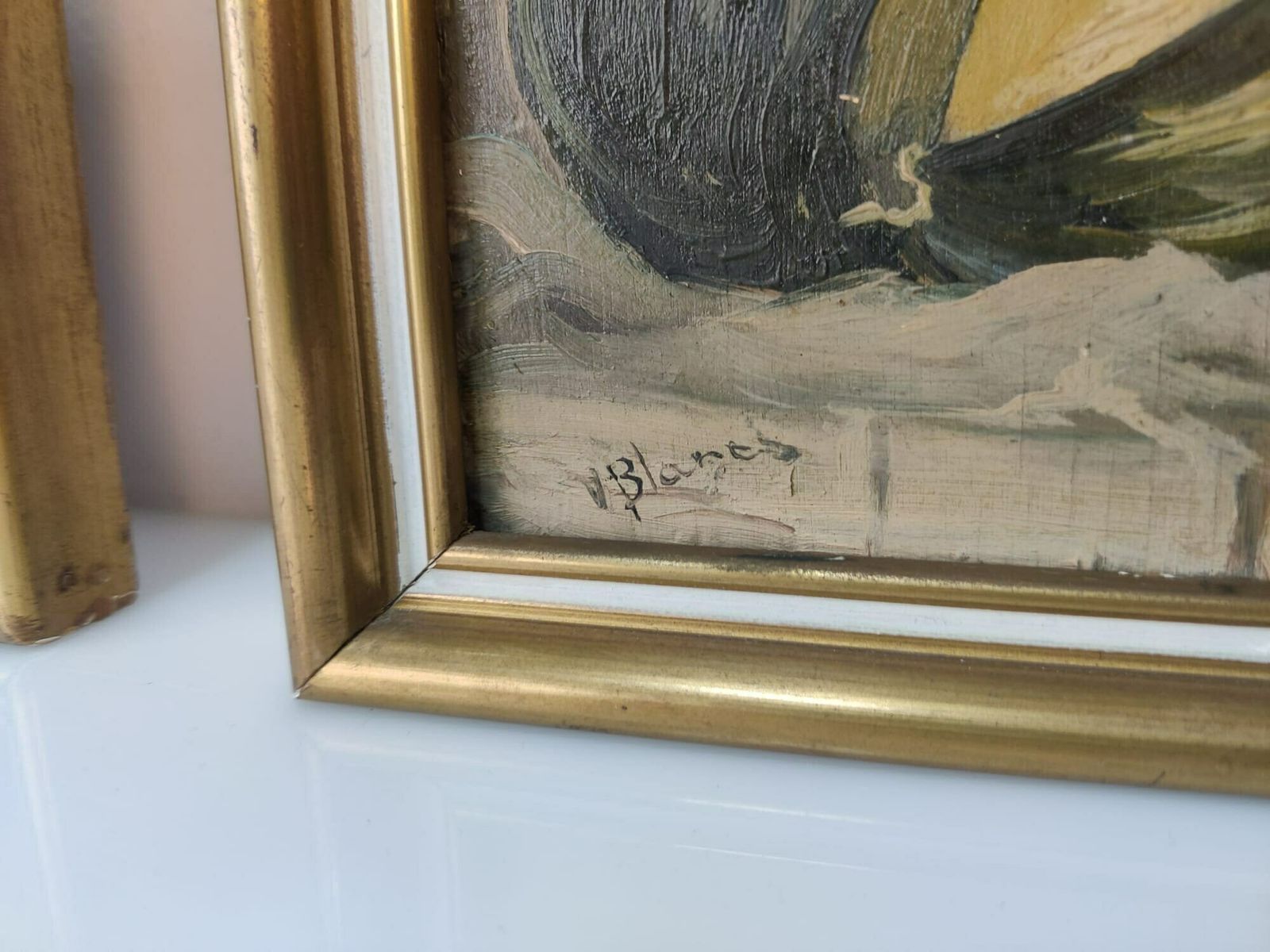 Nice Pair Of Still Lifes In Oil On Board Signed V. Blanes photo furniture