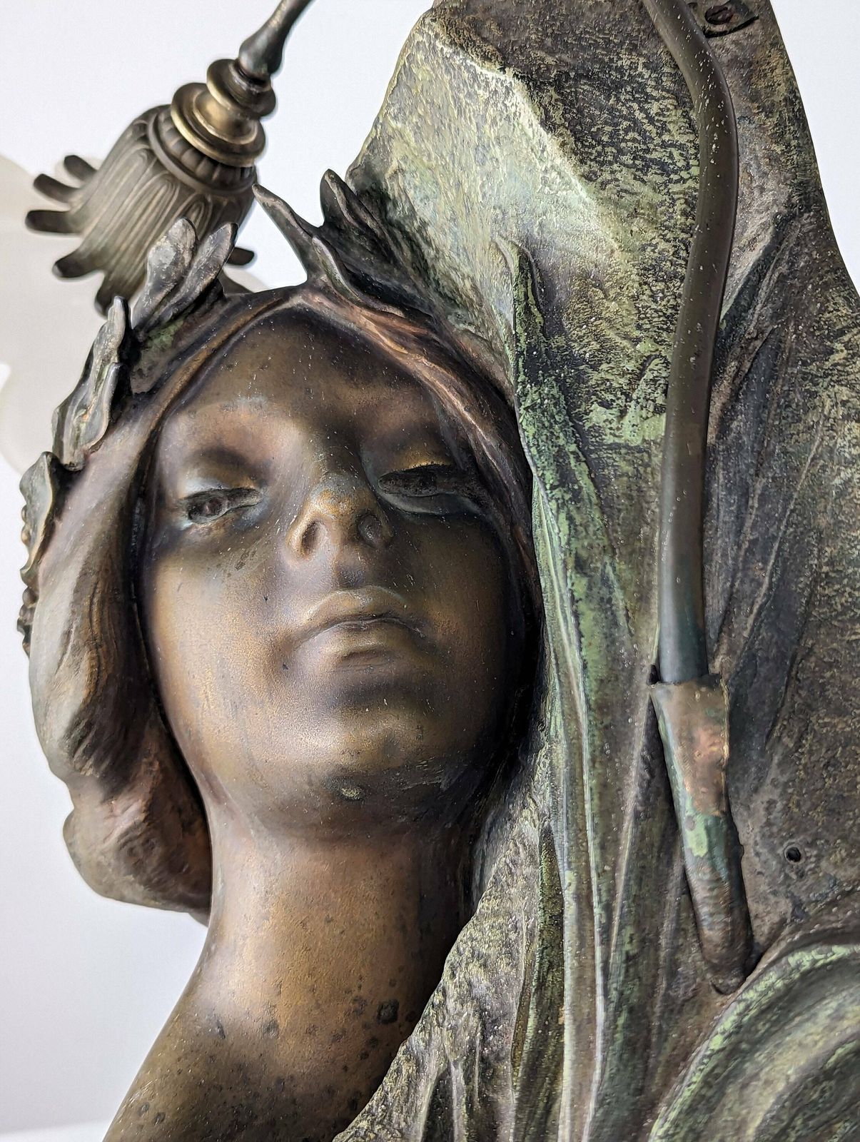Art Nouveau Sculpture Lamp By Julien Causse 1900s photo buy