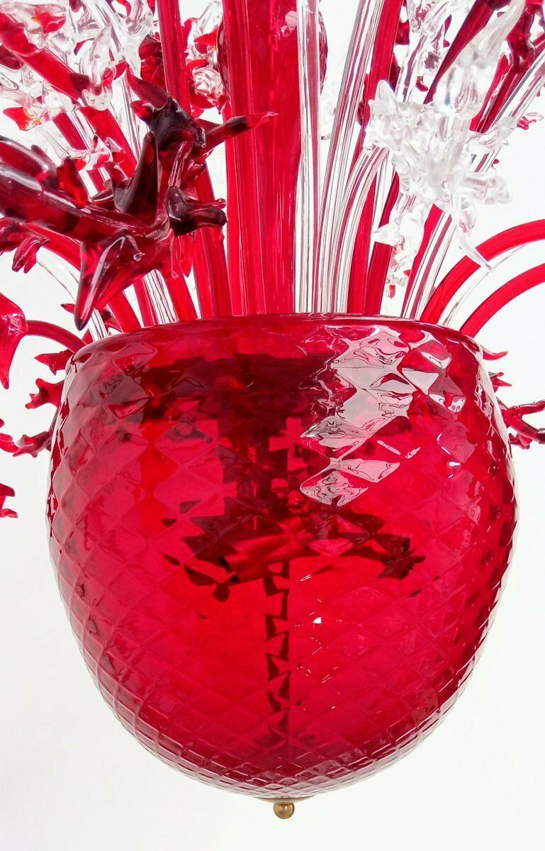 Red Murano Glass Chandelier, 1990s photo buy