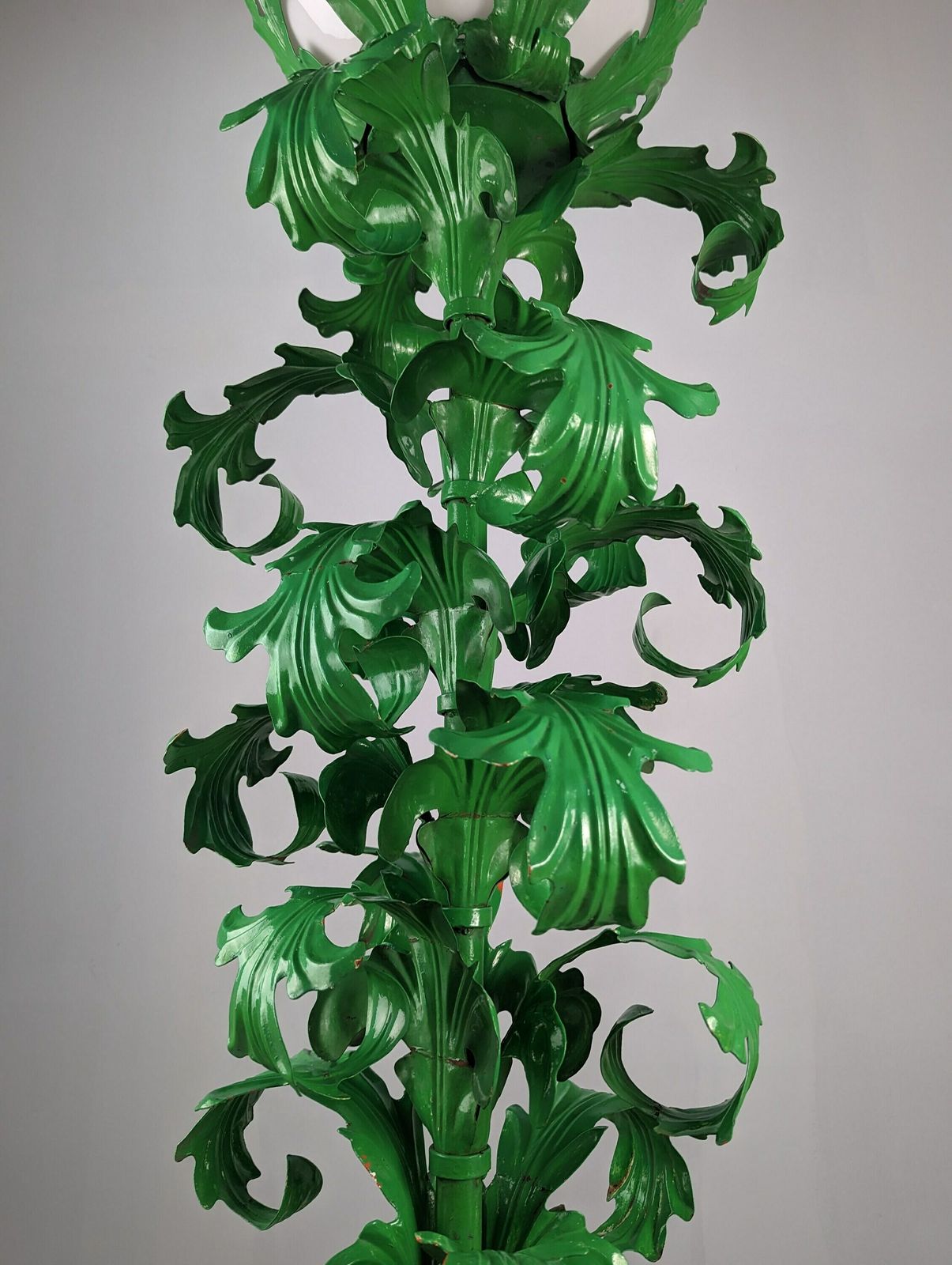 Large Acanthus Leaf Metal Floor Lamp 1950s photo for sale