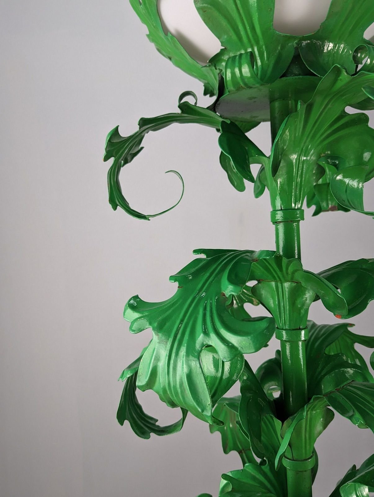Large Acanthus Leaf Metal Floor Lamp 1950s photo Lighting