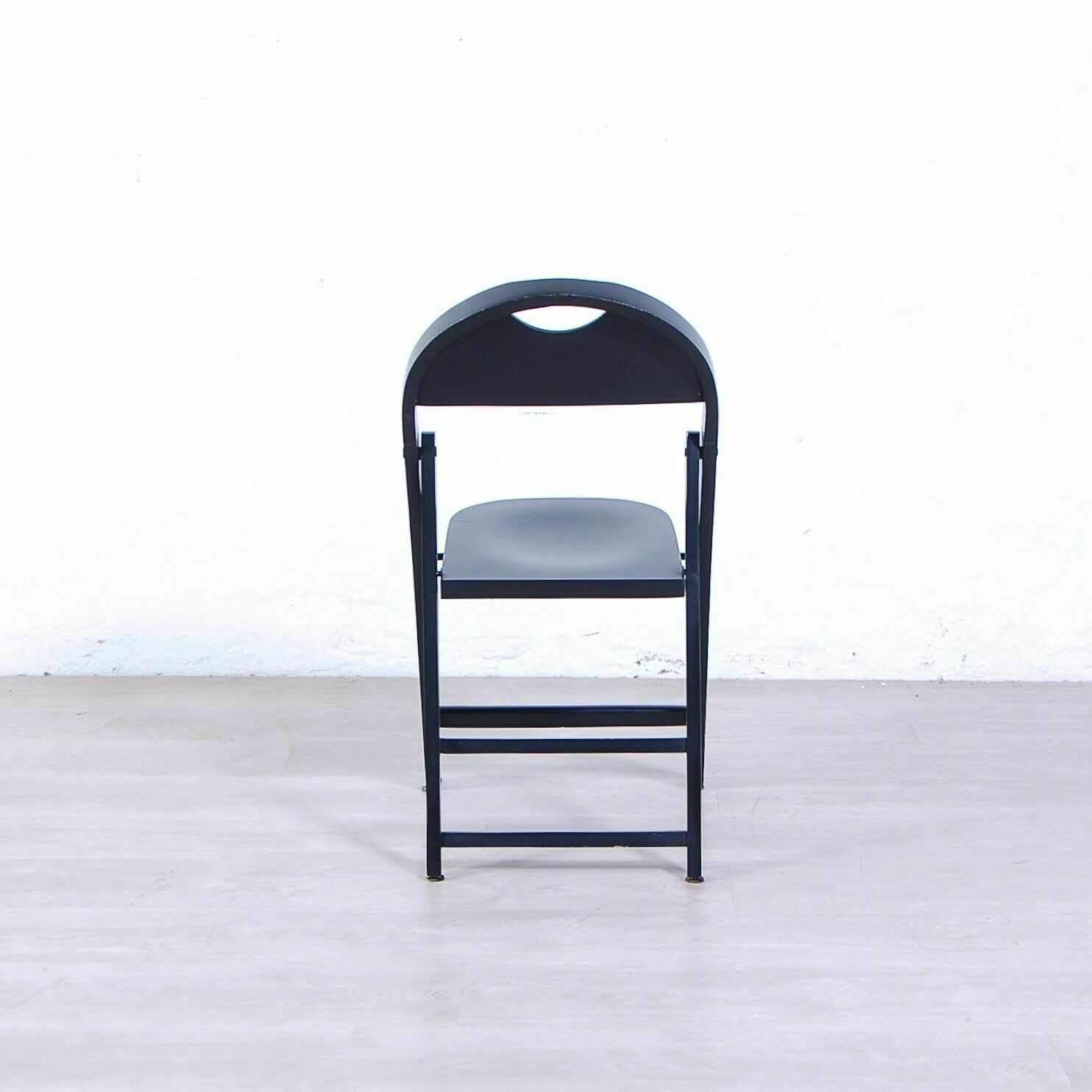 Vintage Folding Chair, Made In Italy Brand, 1960s Design, Black Lacquered Wood photo 185.0
