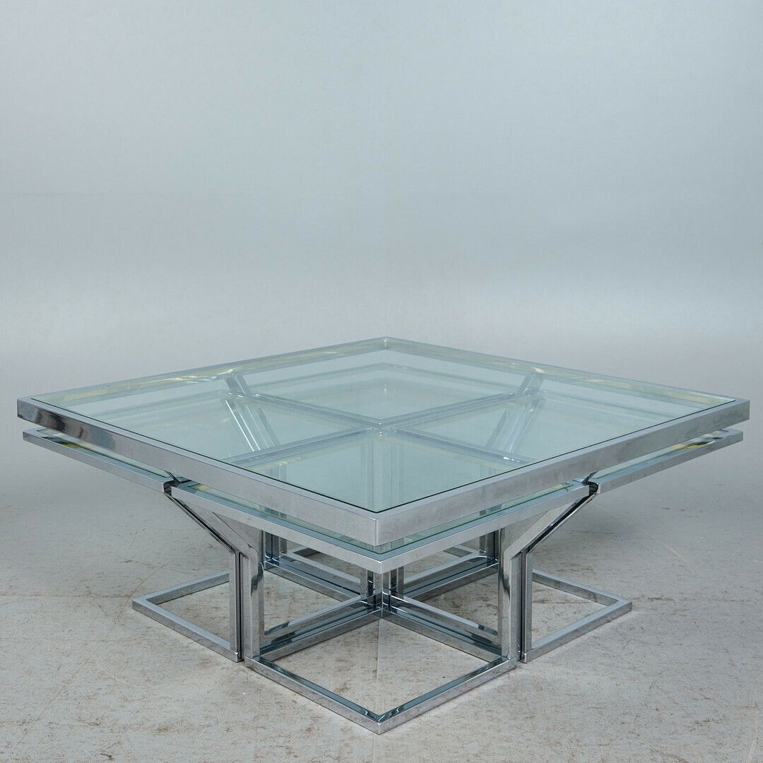 Maison Charles  Coffee Table With Four Side Tables 1970s, France photo Furniture
