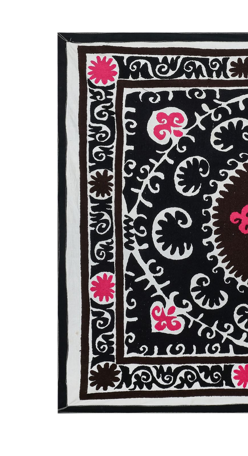 Suzani , Black Suzani Wall Hanging Decor, Uzbek Textile Art From Samarkand 125 X 158 photo vinterior