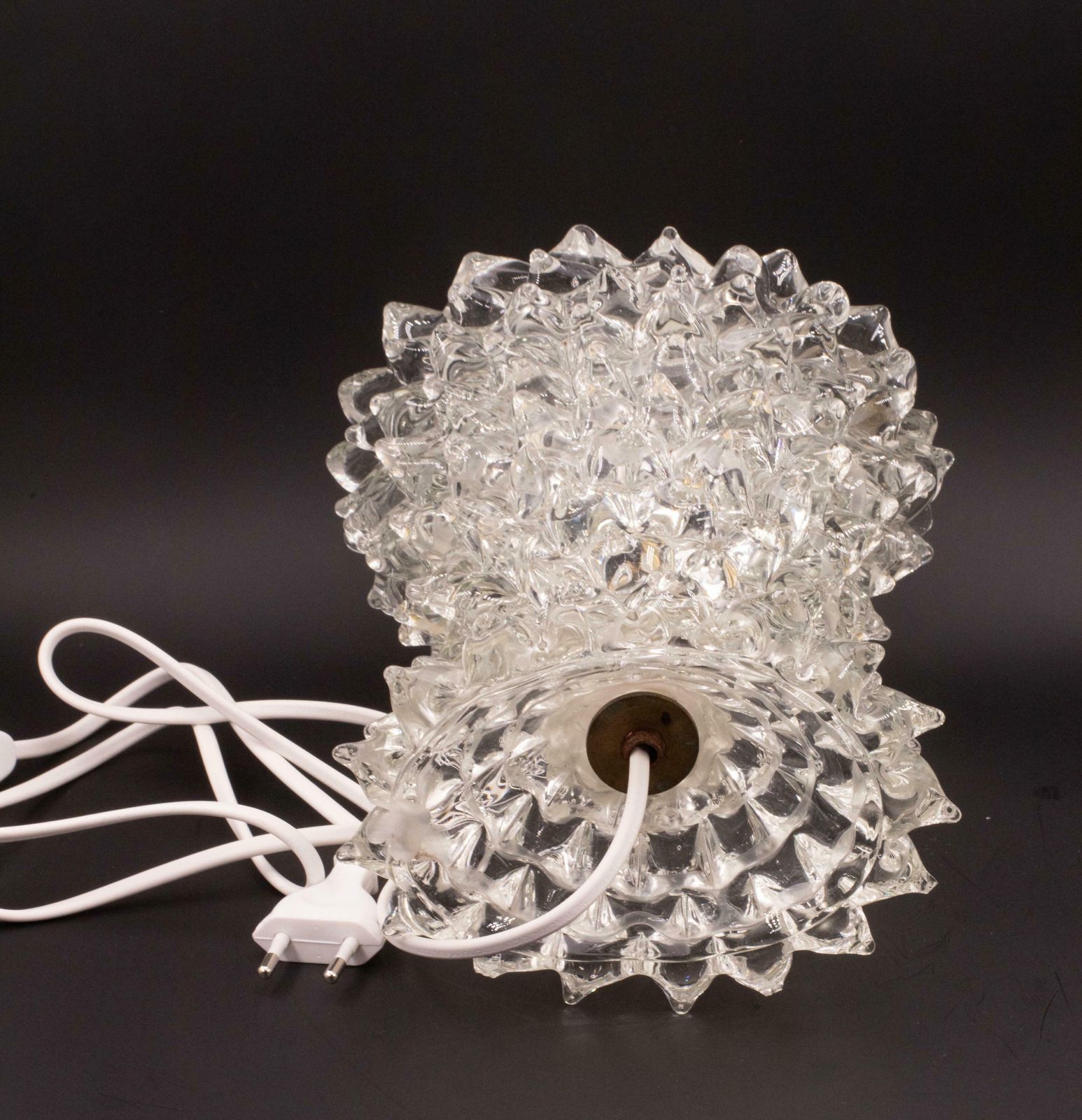 Amazing Table Lamp In Rostrato Murano Glass Vase For Barovier & Toso, 1940s photo 1748.0