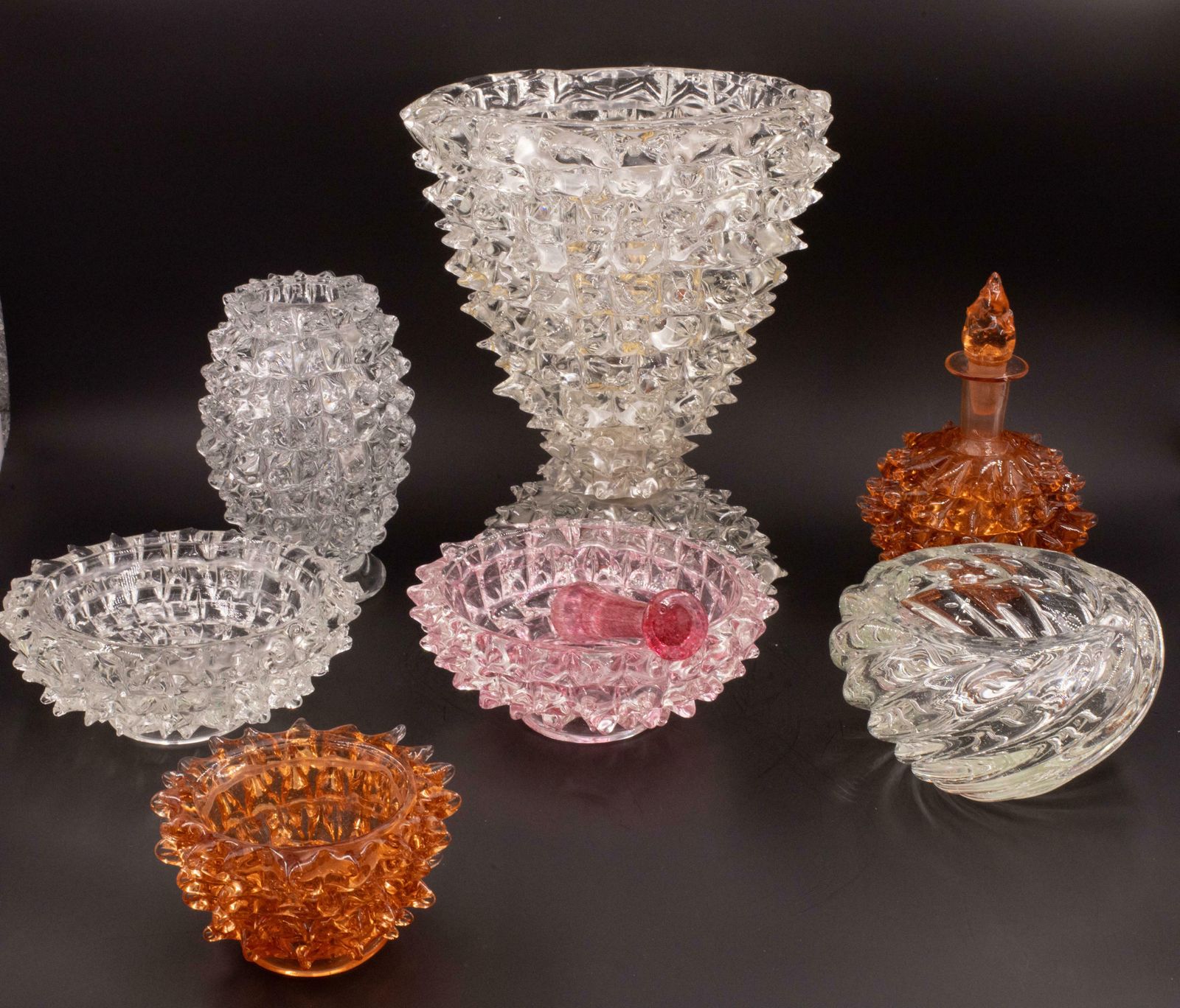 1748.0 Amazing Table Lamp In Rostrato Murano Glass Vase For Barovier & Toso, 1940s photo