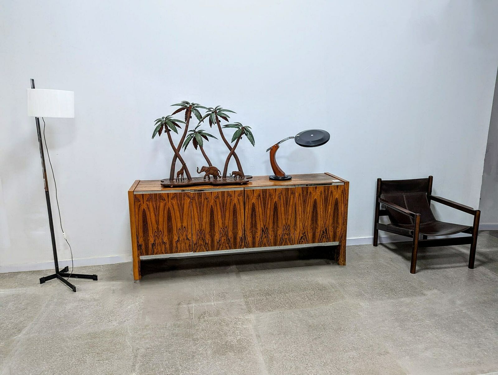 Vintage Sculpture Palm Trees, Giraffes And Elephants, Austria Vienna 1970s photo furniture