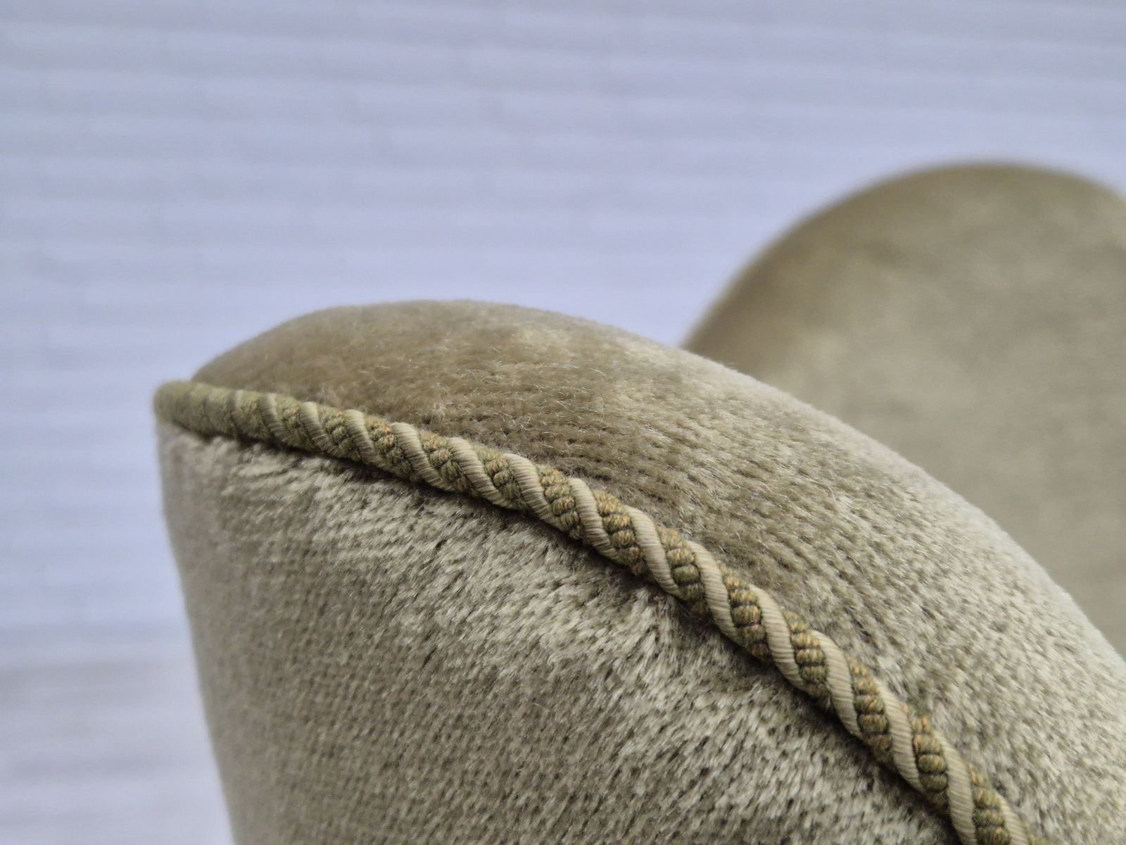 1960s, Scandinavian Design, Armchair In Original Condition, Furniture Velour, Beech Wood Legs. photo for sale