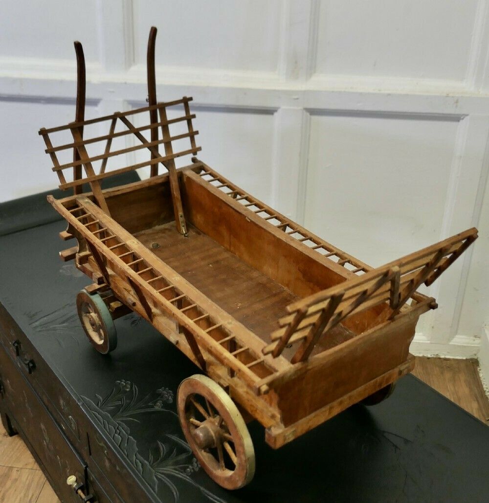 Model Wooden Horse Drawn Hay Cart photo Furniture