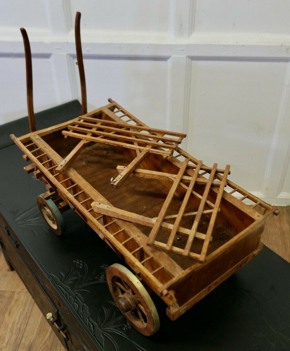 Model Wooden Horse Drawn Hay Cart photo vinterior