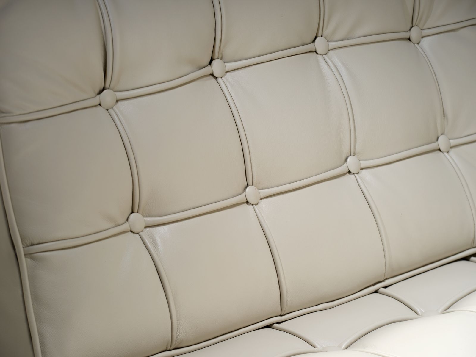 Exquisite, Fully Restored Iconic Genuine Barcelona Chair & Ottoman By Mies Van Der Rohe For Knoll Inc, Stunning Italian Ivory Leather, USA Circa 2001. photo furniture