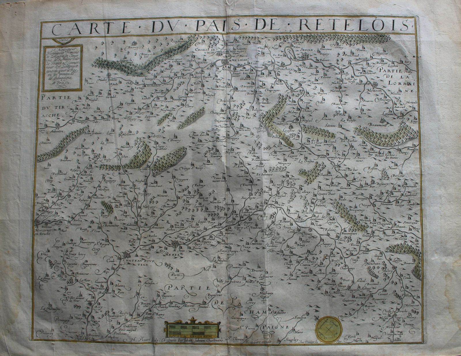 Carte Du Pais De Retelois Jean Le Clerc, Jean Jubrien C1620