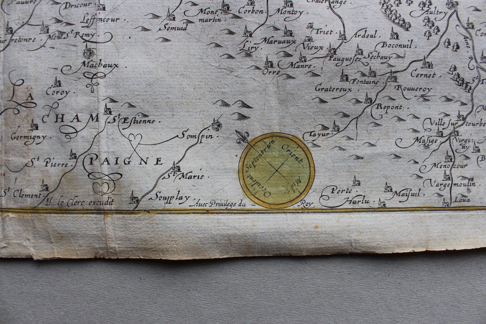 Carte Du Pais De Retelois Jean Le Clerc, Jean Jubrien C1620 photo for sale